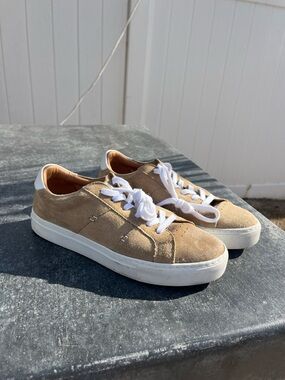Greats All Leather Sneakers in Tan with White Laces